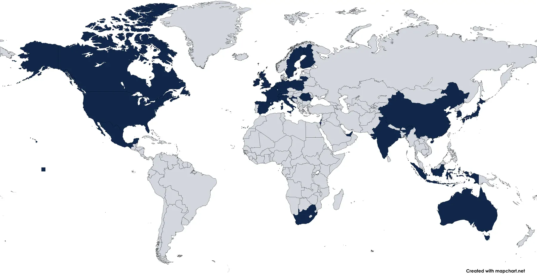 Carte du monde indiquant en bleu les pays d'origine des clients de Keypoint International : Amérique du Nord, Europe, Moyen-Orient, Asie-Pacifique et Afrique australe